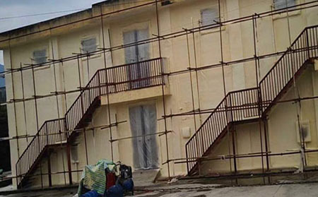 喷聚氨酯机器多少钱(图2) 室外墙体保温喷涂案例